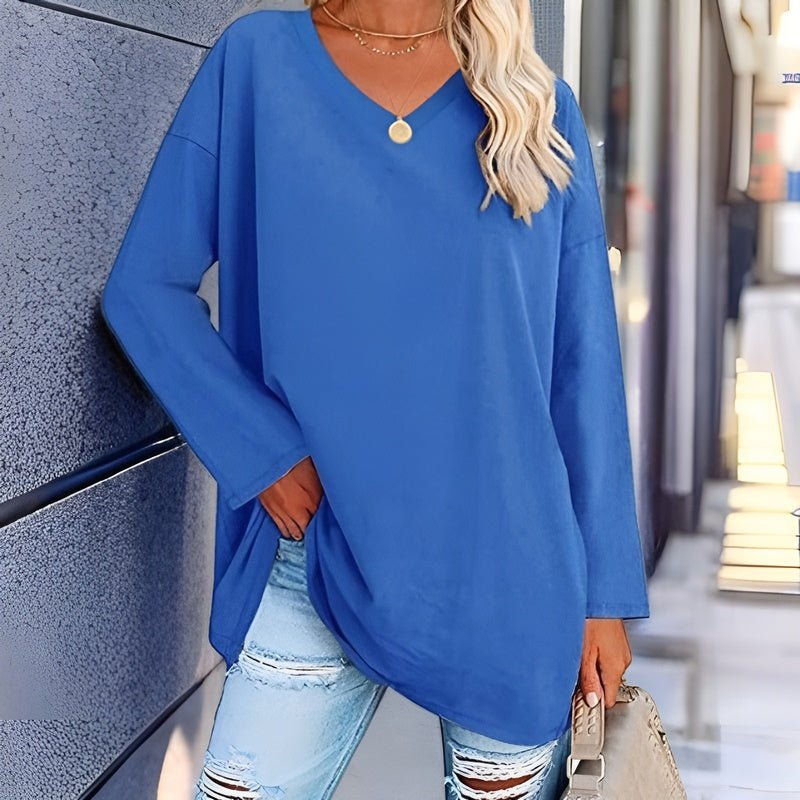 Women's Summer Sweater with V-Neck - Lucinda