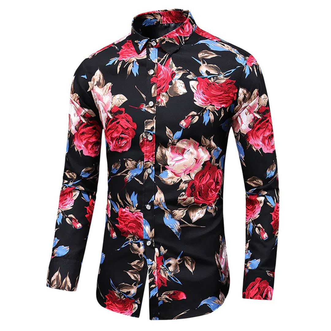 Trendy Spring Flower Pattern Shirt - Finn