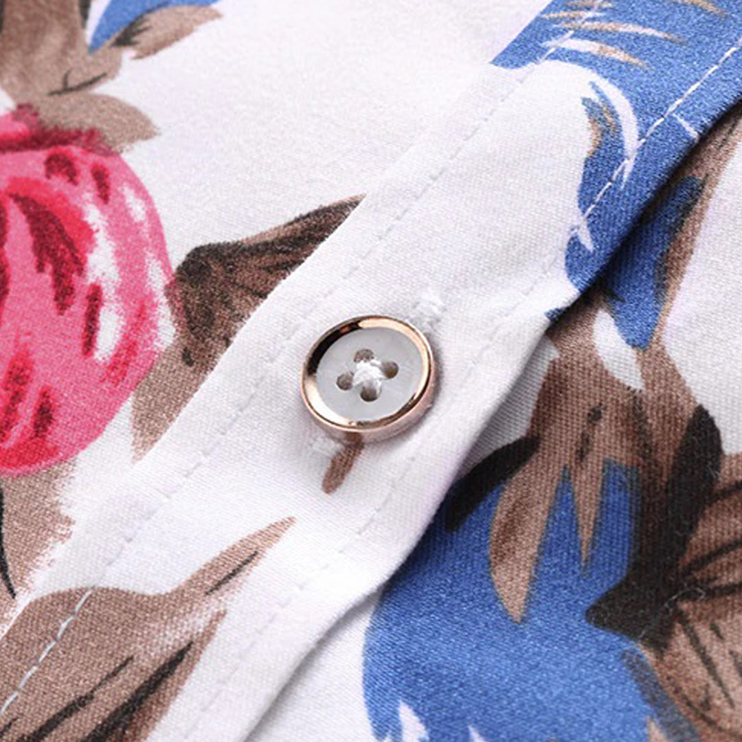 Trendy Spring Flower Pattern Shirt - Finn