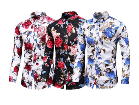 Trendy Spring Flower Pattern Shirt - Finn