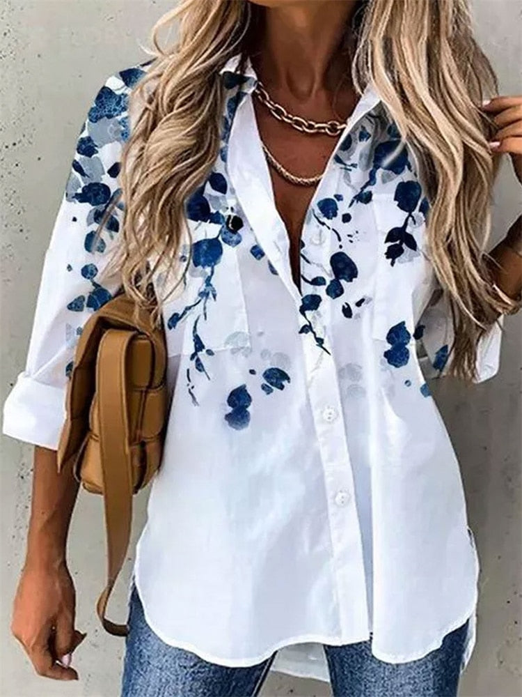 Blouse with butterfly print for Spring 2025