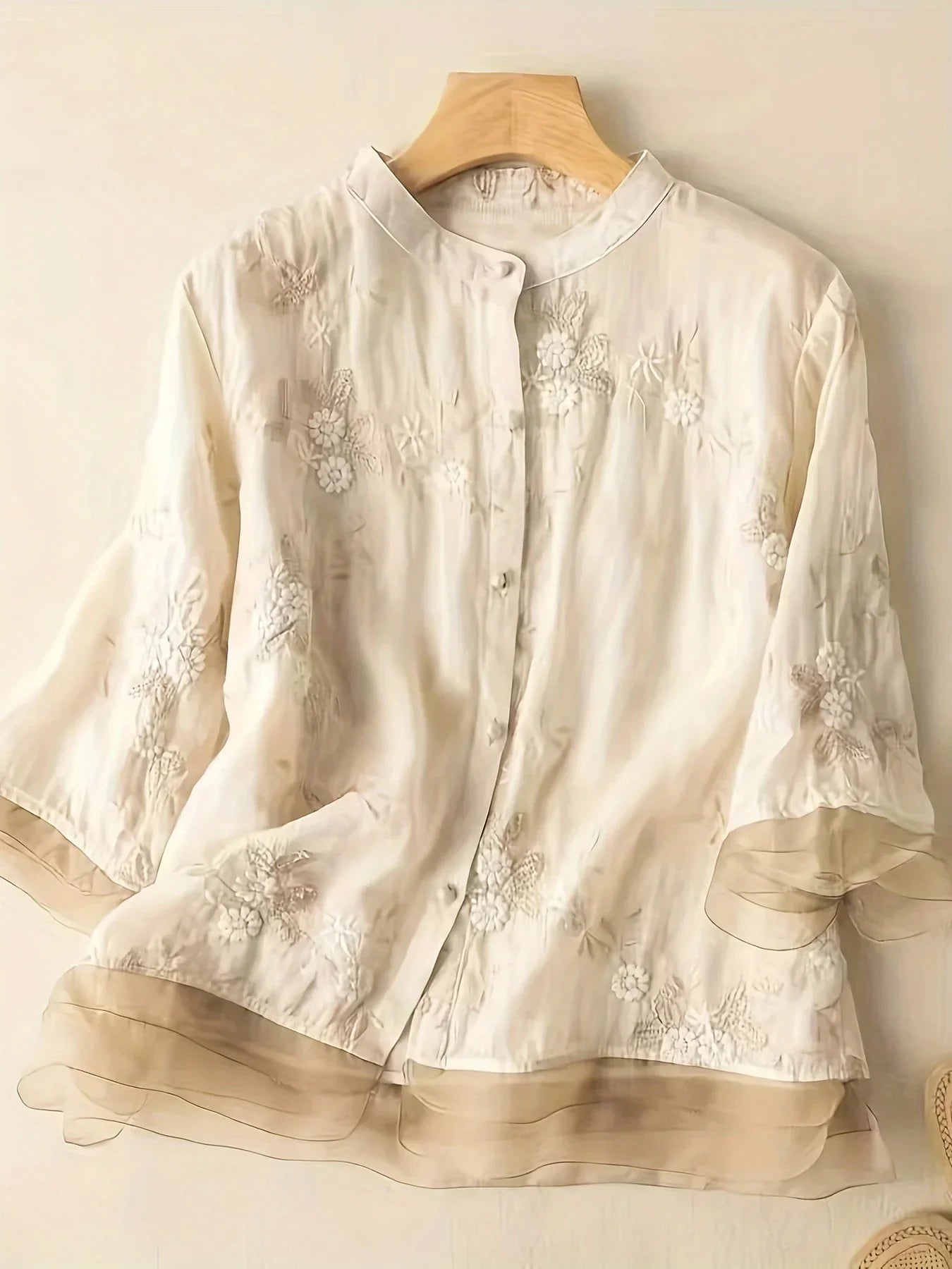 Flower Blouse | Eliza | Embroidered | Button Closure | Spring 2025 | Fashionable