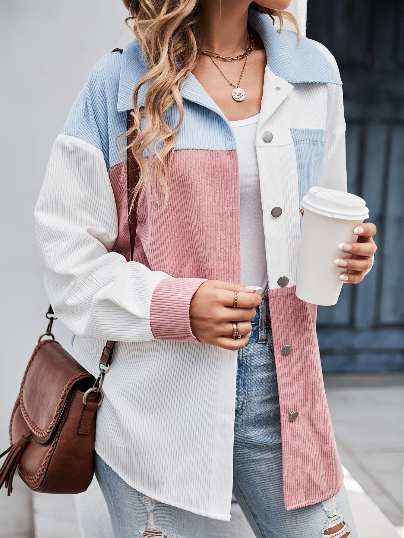 Blouse with Button Placket in Spring Colors – Lina