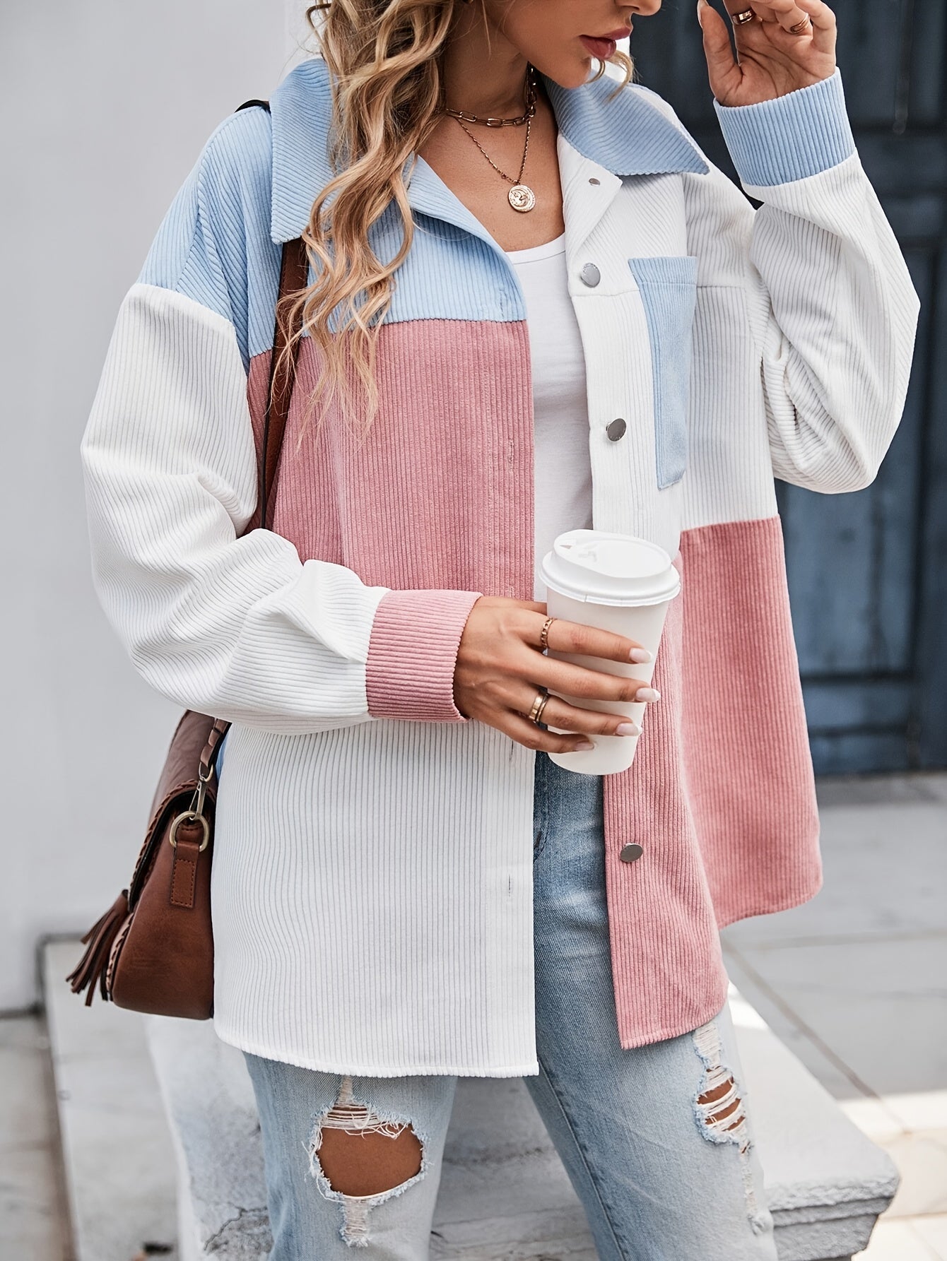 Blouse with Button Placket in Spring Colors – Lina