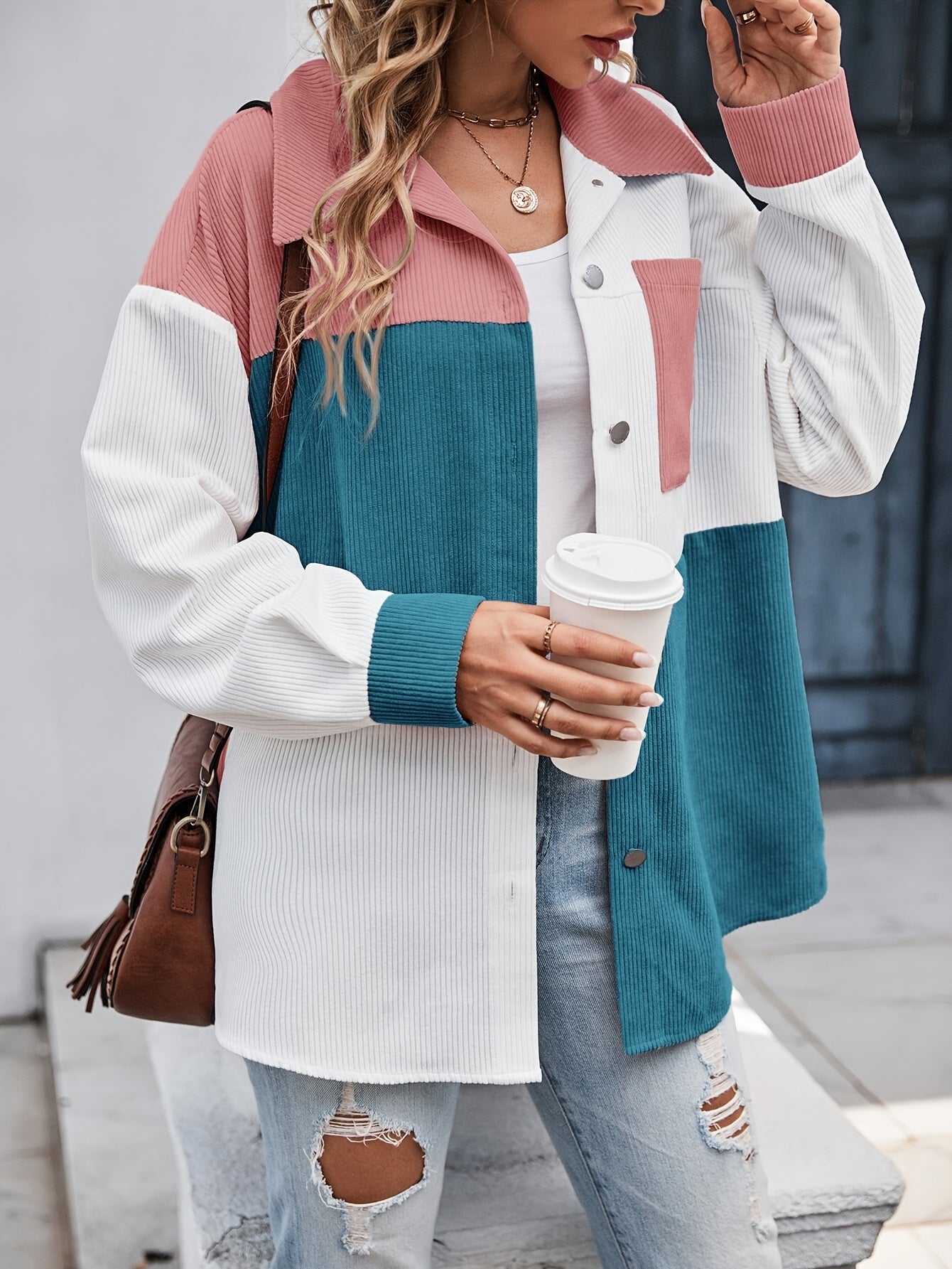 Blouse with Button Placket in Spring Colors – Lina