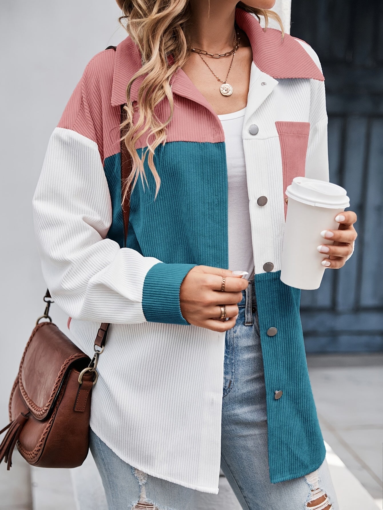 Blouse with Button Placket in Spring Colors – Lina