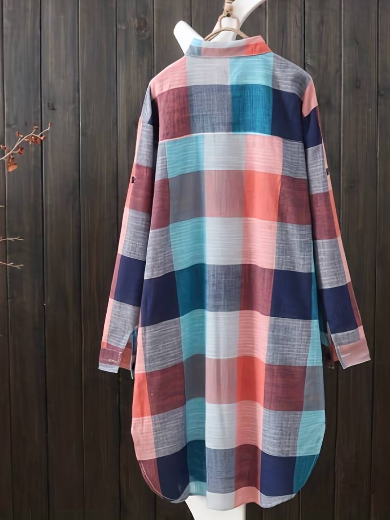 Emma – casual shirt with plaid pattern
