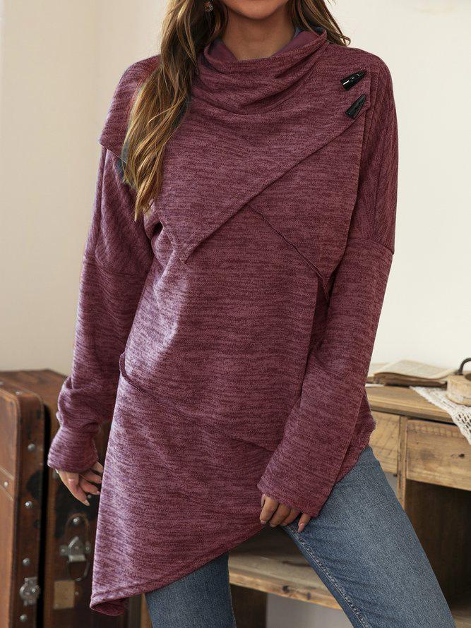 Asymmetric Summer Shirt with Waterfall Collar - Liora