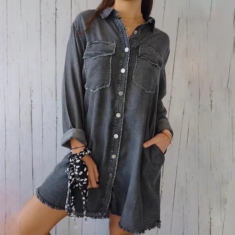Faux Denim Summer Shirt - Sophie
