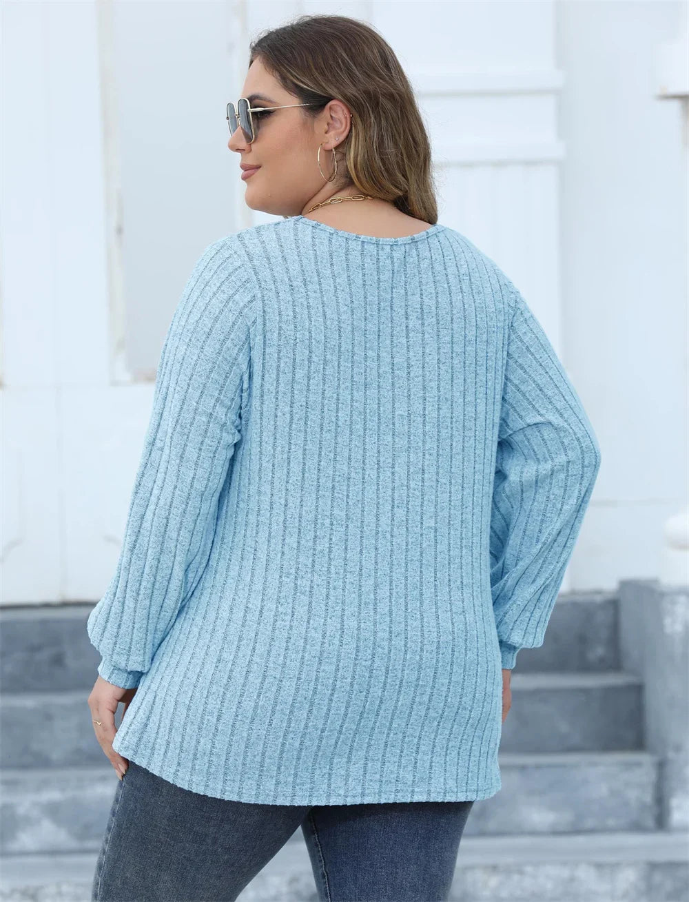 Long Sleeve Ripped T-Shirt Top in Plus Size for Summer 2025