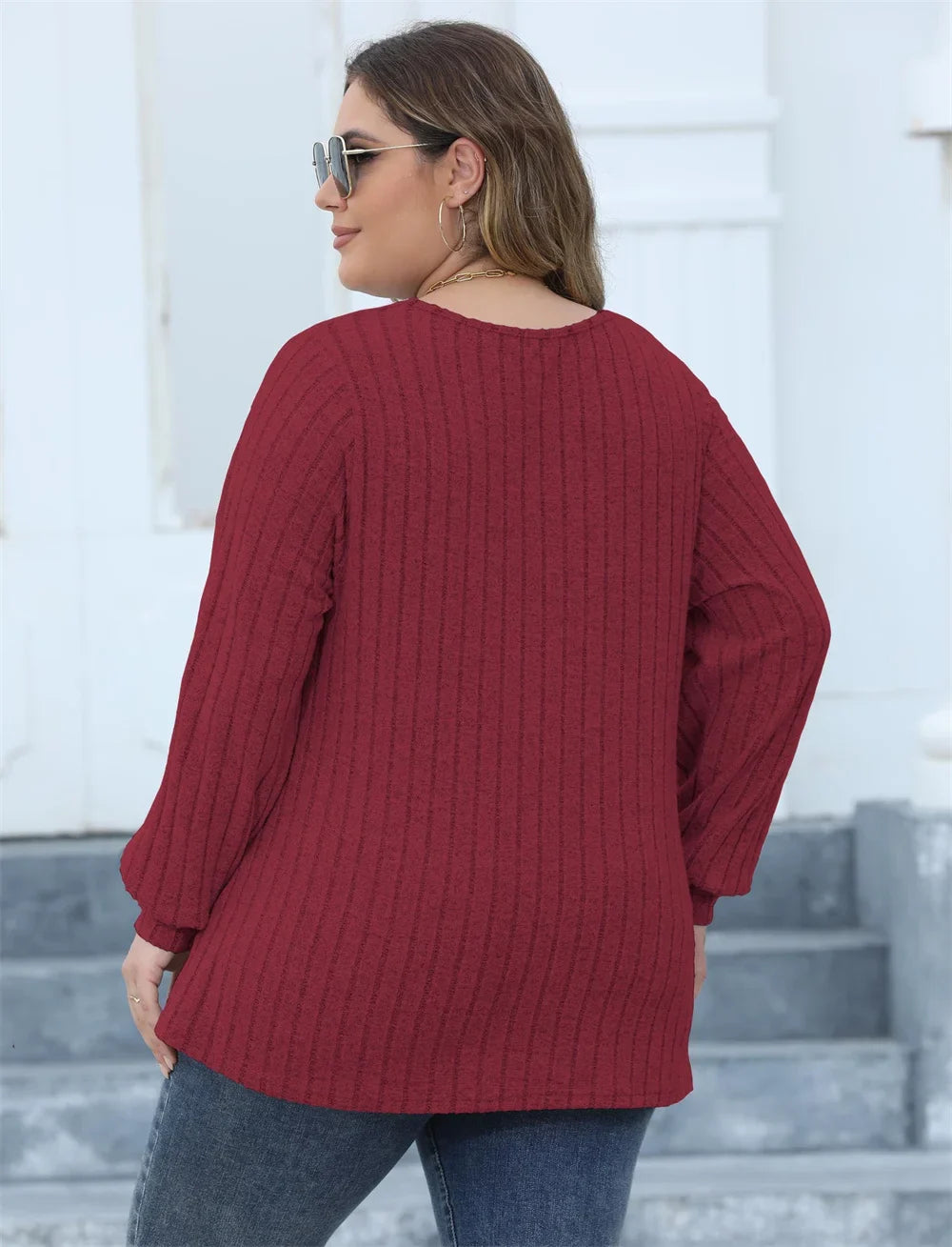Long Sleeve Ripped T-Shirt Top in Plus Size for Summer 2025