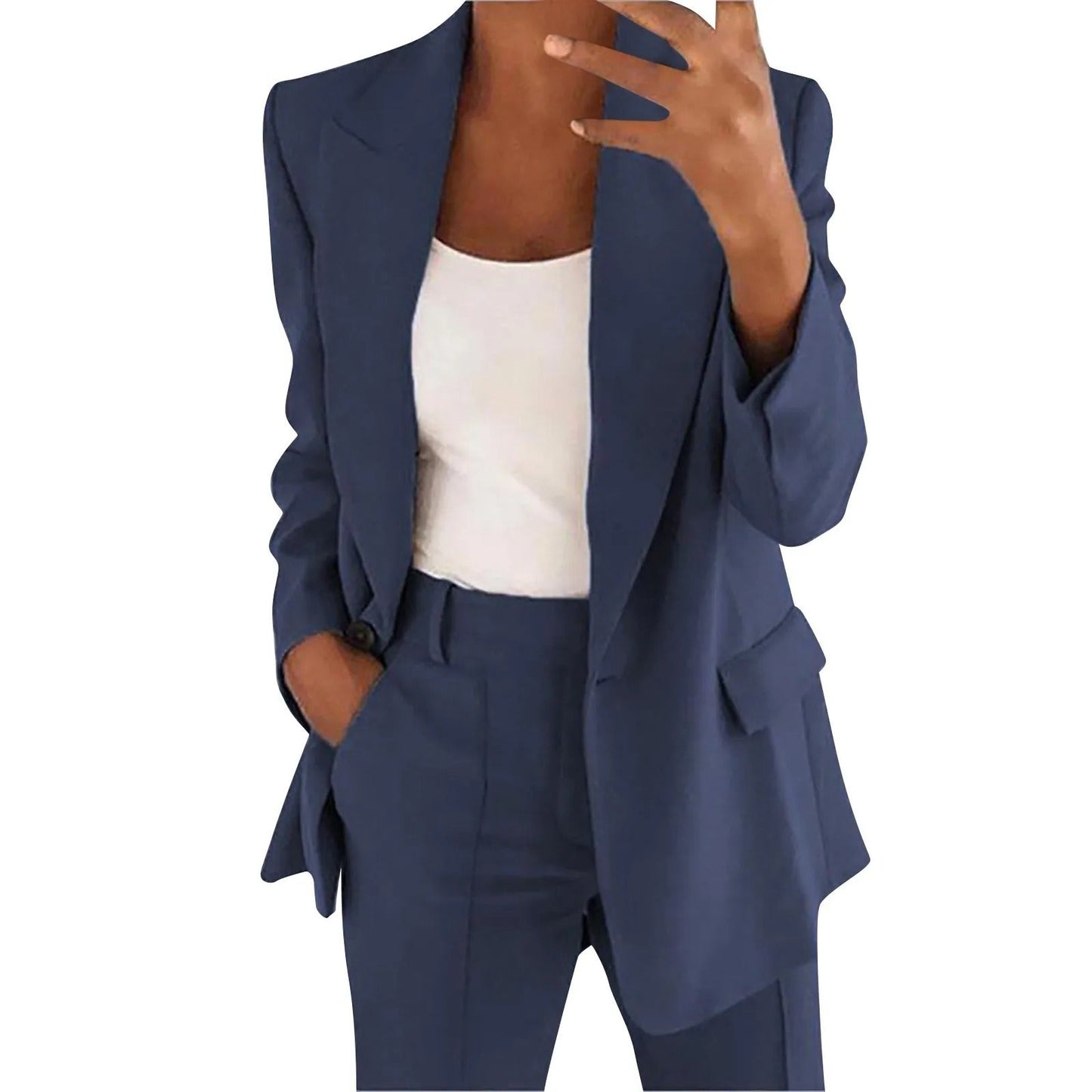 Women's Suit Set with Blazer and Pants in Solid Color - MiraSet