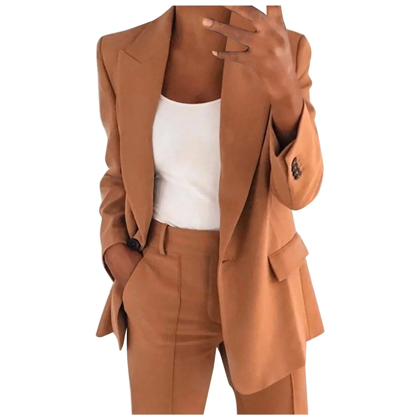 Women's Suit Set with Blazer and Pants in Solid Color - MiraSet