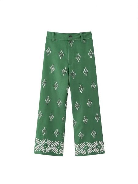 Brea - Vintage Embroidered Ankle Pants