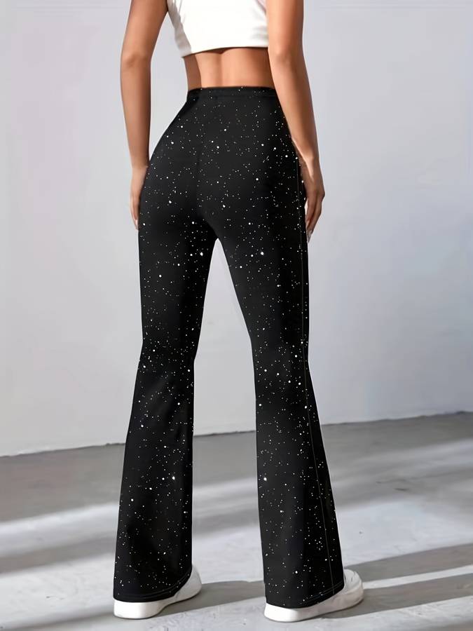 Flared Glitter Trousers – Glamorous Style & Comfortable Fit