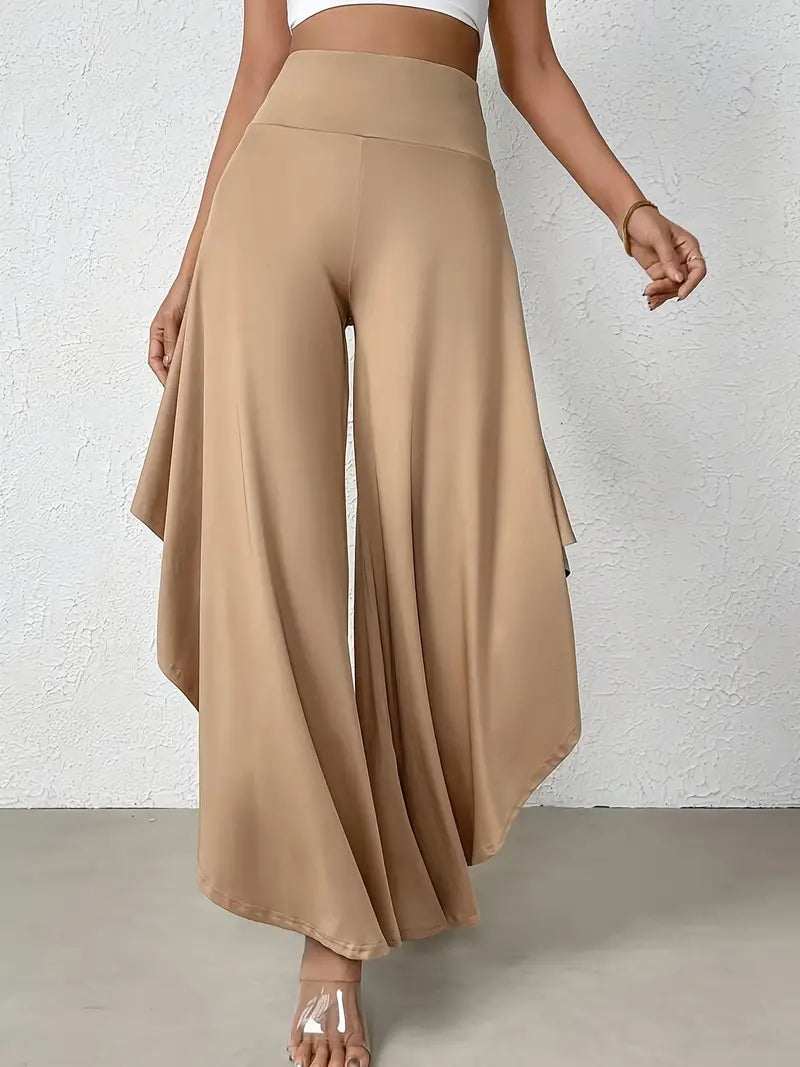Ingrid - Wide leg trousers with asymmetric hem