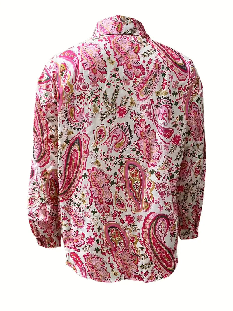 Megan – long-sleeve shirt with paisley print and buttons