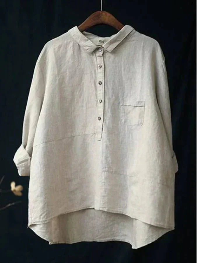 Helena | - Women's casual loose lapel long sleeve blouse
