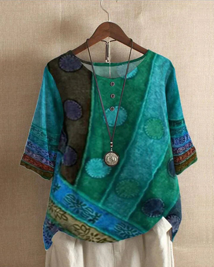 Marijana | Bohemian Blouse - Graphic Print Women's Top