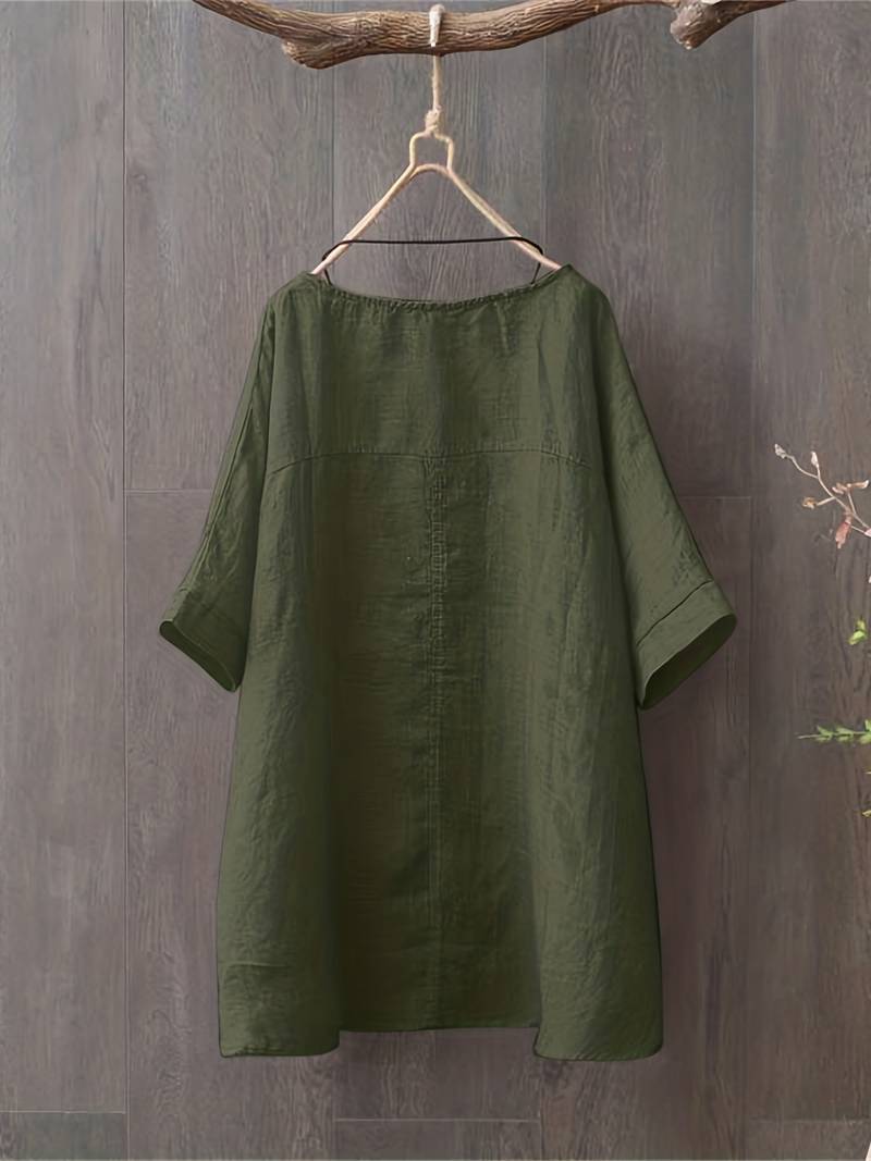 Ashley – casual blouse with round neckline for spring