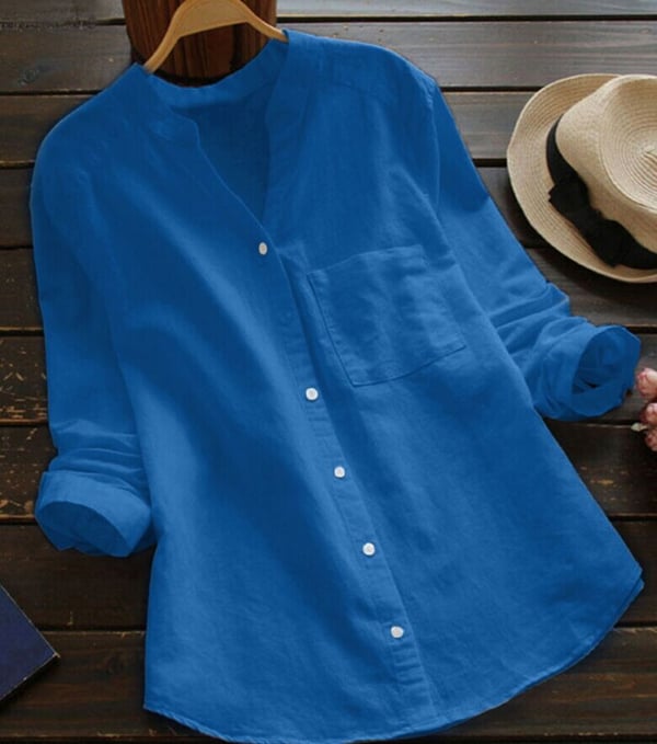 Casual loose linen-cotton shirt