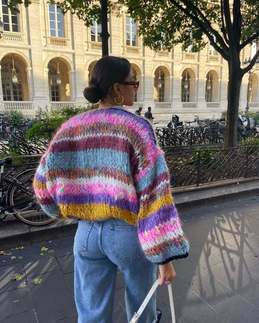Bridget - Striped open sweater