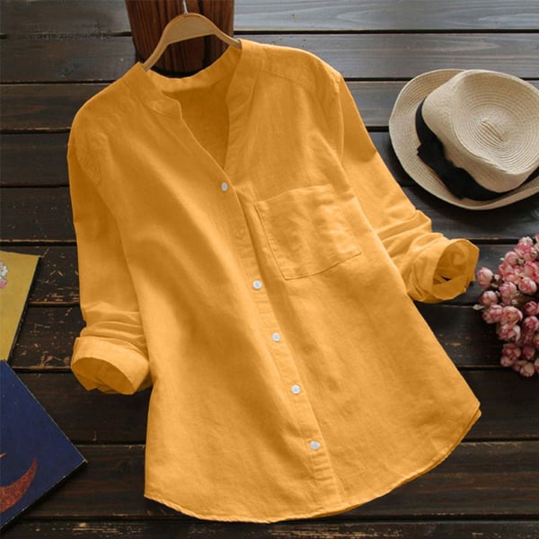 Casual loose linen-cotton shirt