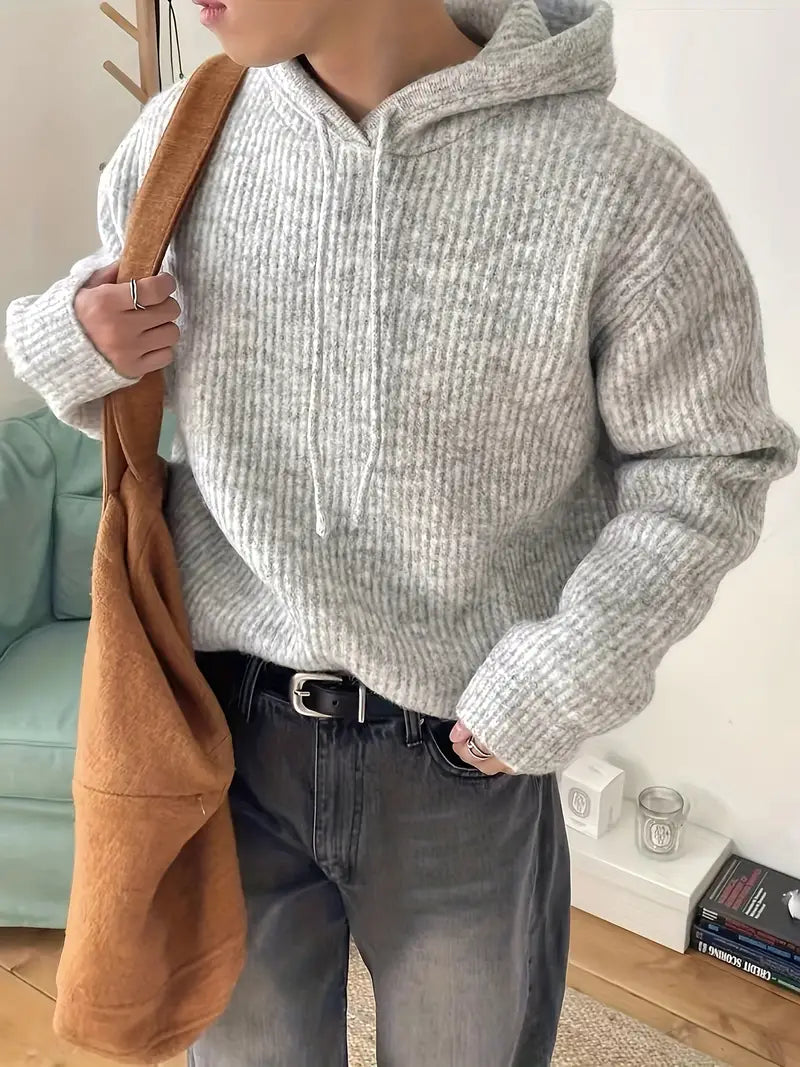 Stevan - Stylish knitted hooded sweater for men