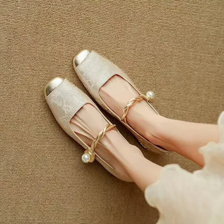 AVAIA | EMBELLISHED TOE-CAP LOW HEELS