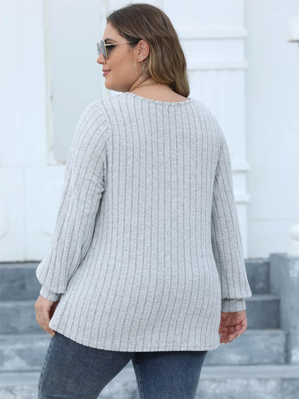 Long Sleeve Ripped T-Shirt Top in Plus Size for Summer 2025