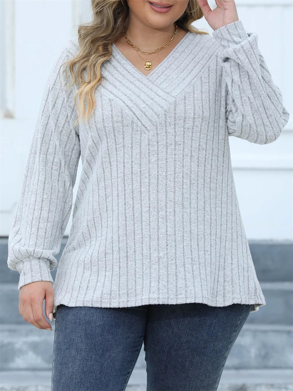 Long Sleeve Ripped T-Shirt Top in Plus Size for Summer 2025