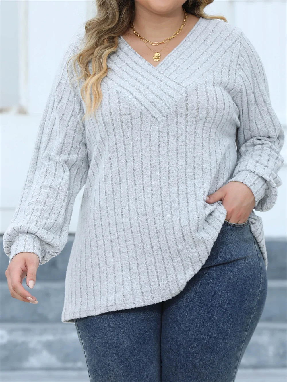 Long Sleeve Ripped T-Shirt Top in Plus Size for Summer 2025