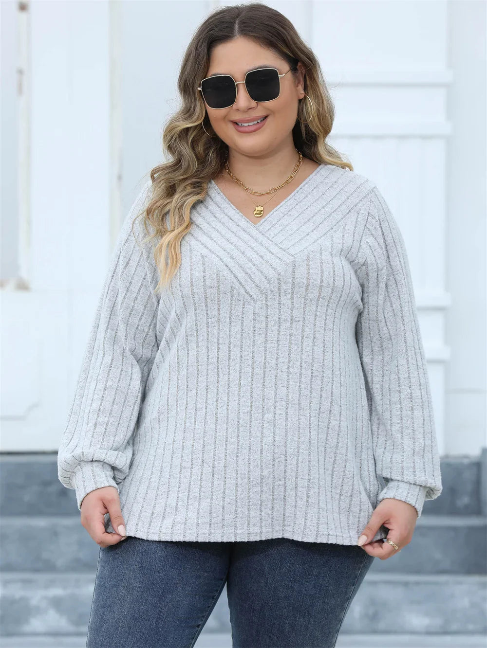 Long Sleeve Ripped T-Shirt Top in Plus Size for Summer 2025