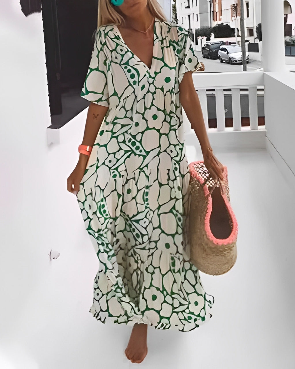 MEZRA | RELAXED FLORAL MAXI DRESS