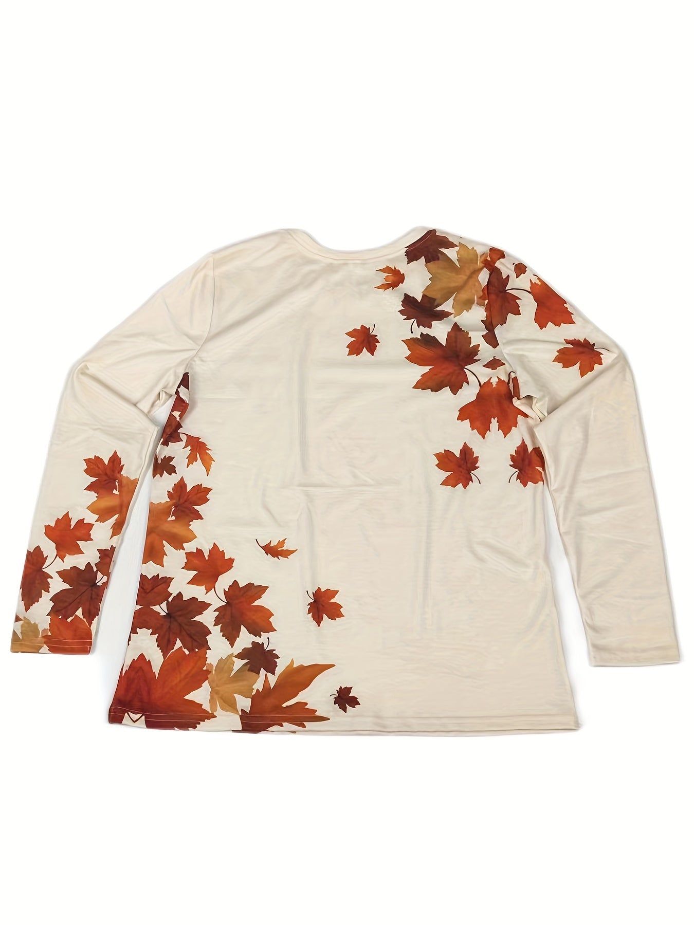 Women's T-Shirt with Maple Leaf Print and Short Sleeves - Elayna