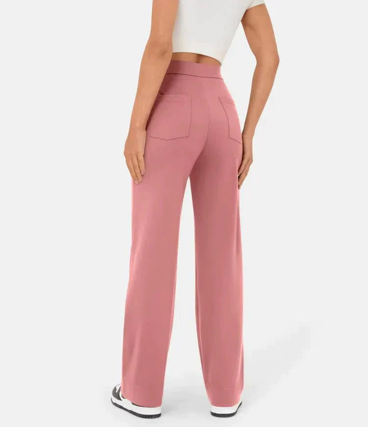 High Waisted Elastic Casual Pants - Sophia