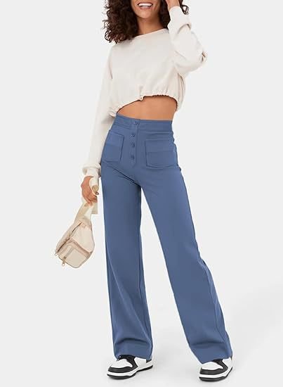 High Waisted Elastic Casual Pants - Sophia