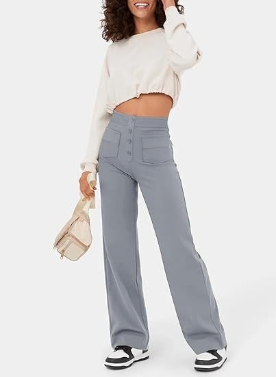 High Waisted Elastic Casual Pants - Sophia