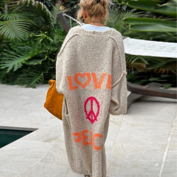 Emberly - Stylish knitted long cardigan