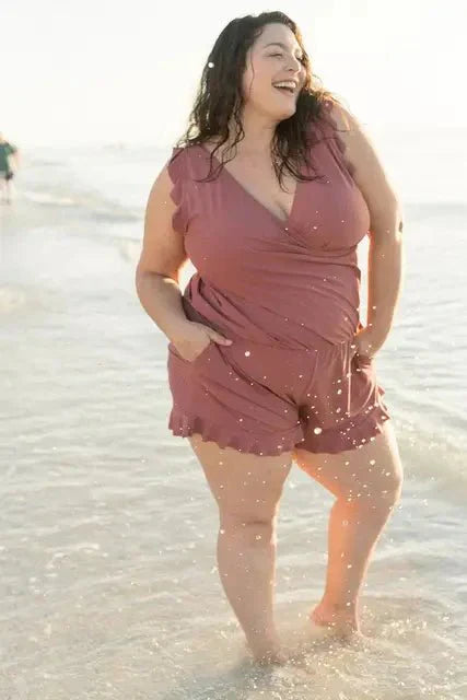 Berenice - Built-in Bra Mom's Swimsuit Romper