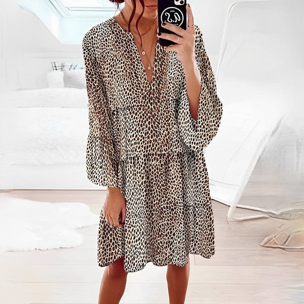 Penelope - Knee-length dress with leopard print