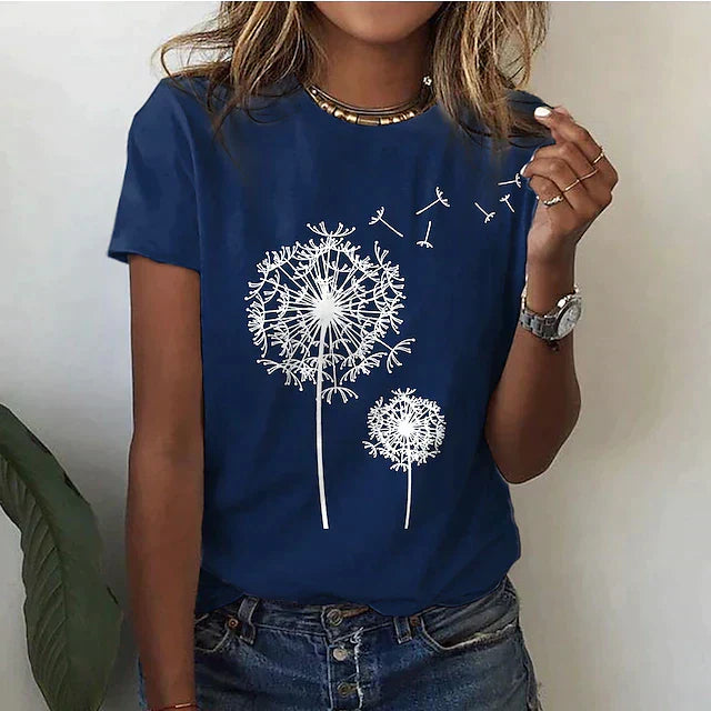 Comfortable women's T-shirt with round neckline and soft fabric – Rhea
