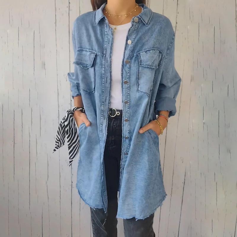 Faux Denim Summer Shirt - Sophie