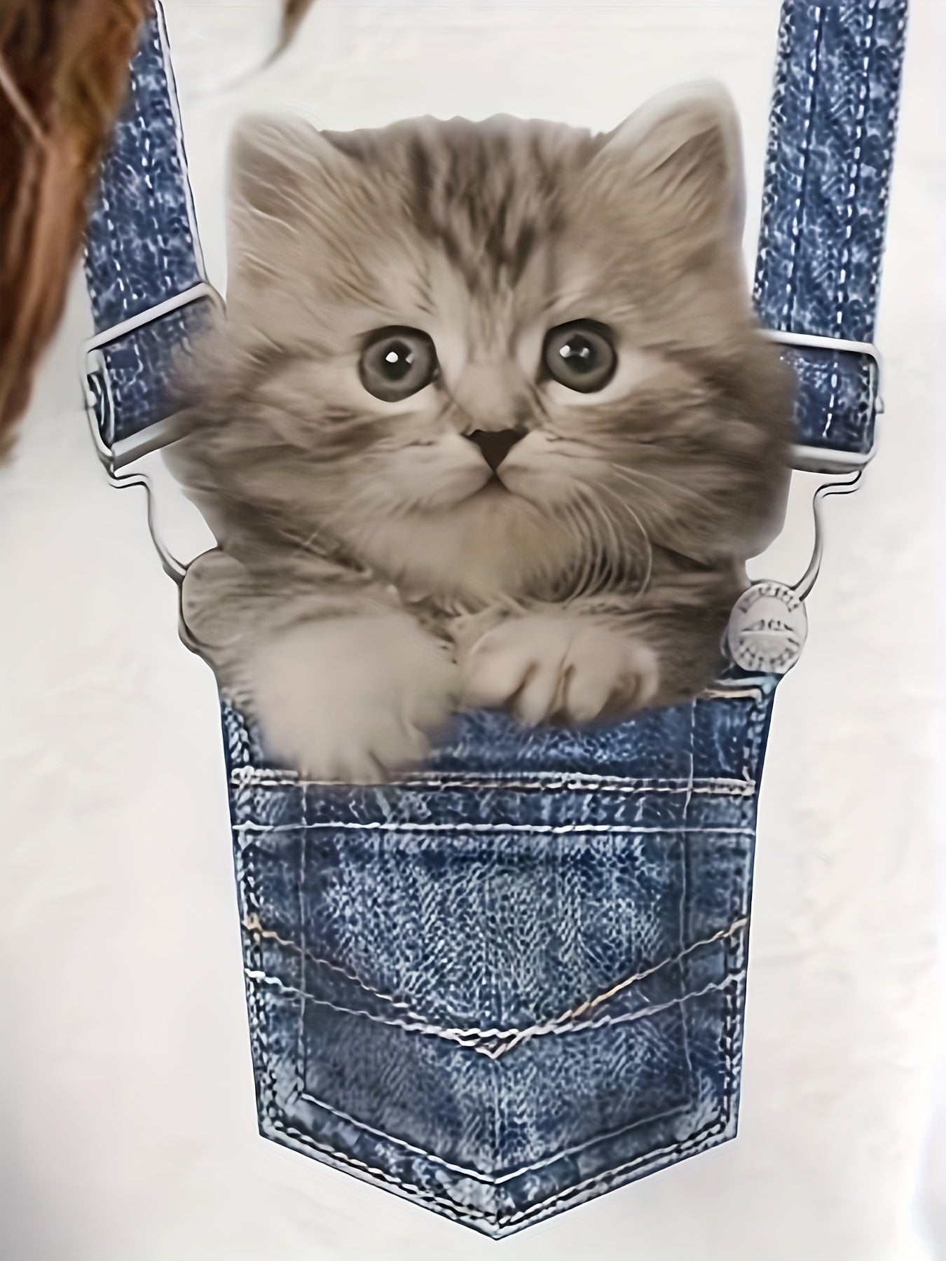 Cat Print T-Shirt with Trendy Color Block Details for Summer 2025 – Celeste