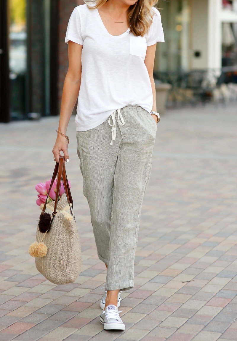 Ayleen - Cotton Drawstring Trousers