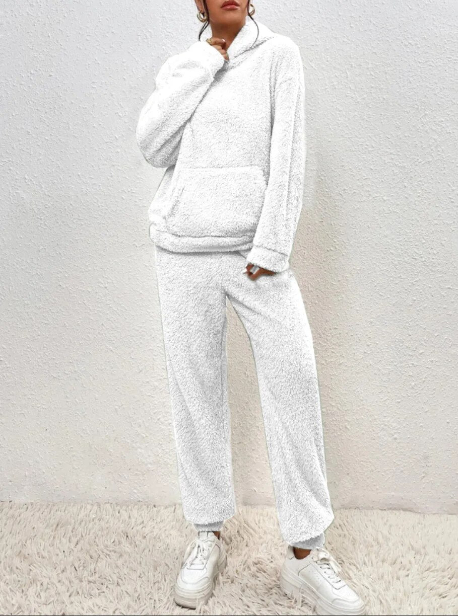 Ultra-Comfortable Teddy House Suit with Hoodie - Lana