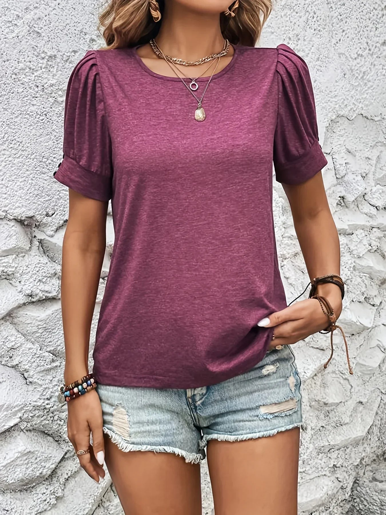 Short Sleeve Top | Ruffle Detail & Summer Fit 2025