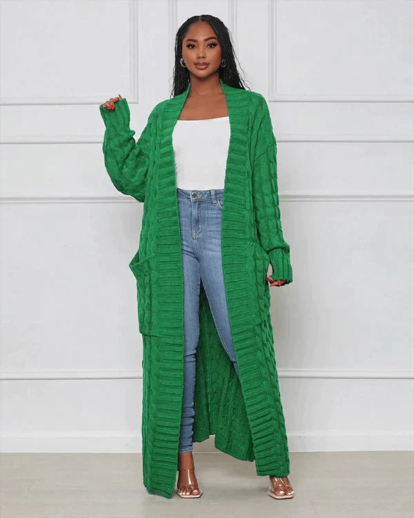 Theodora - Casual long cardigan with V-neck