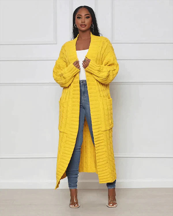 Theodora - Casual long cardigan with V-neck