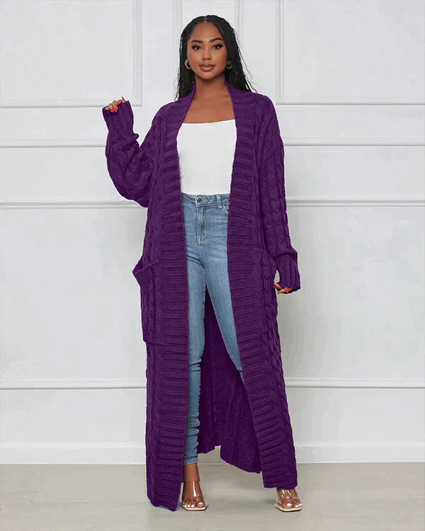Theodora - Casual long cardigan with V-neck